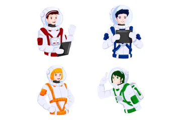 Personaje de astronauta Paquete de Ilustraciones