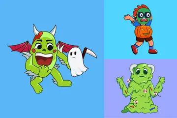Personaje de Halloween Paquete de Ilustraciones