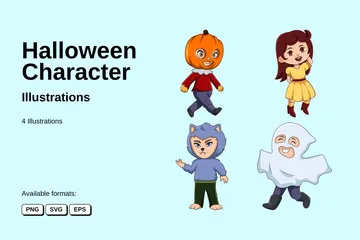 Personaje de Halloween Paquete de Ilustraciones