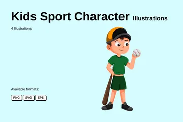 Personaje deportivo para niños Paquete de Ilustraciones