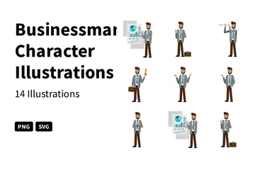 Carácter de empresario Illustration Pack