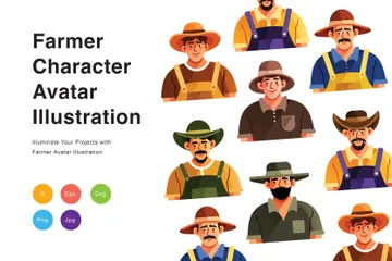 Personaje granjero Paquete de Ilustraciones