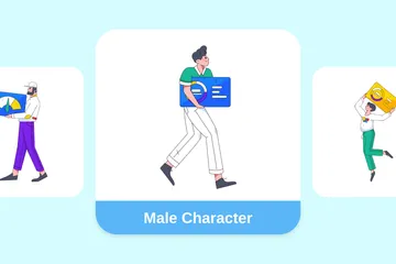 Personaje masculino Paquete de Ilustraciones