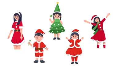 Personaje navideño Paquete de Ilustraciones