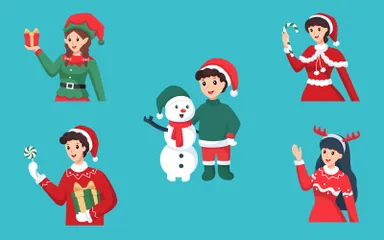 Personaje navideño Illustration Pack