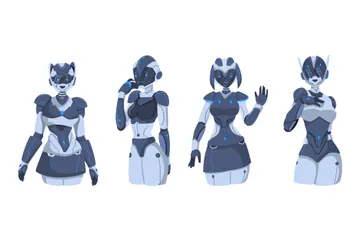 Personaje robot Paquete de Ilustraciones