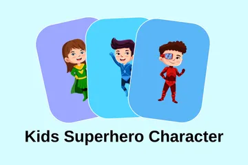 Personaje de superhéroe infantil Paquete de Ilustraciones