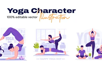 Personaje de yoga Paquete de Ilustraciones