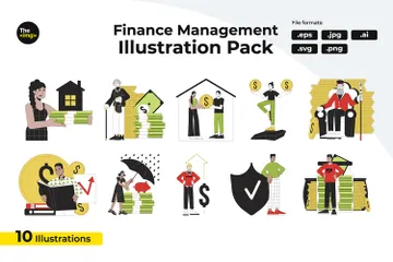 Personal- und Finanzmanagement Illustrationspack