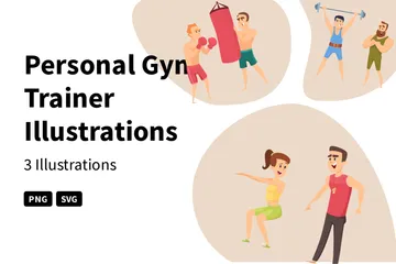 Personal Gym Trainer Illustration Pack