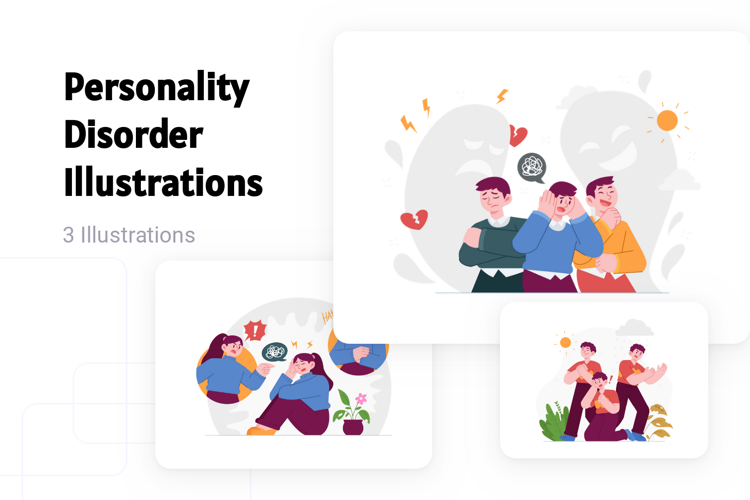 Premium Personality Disorder Illustration pack from People Illustrations