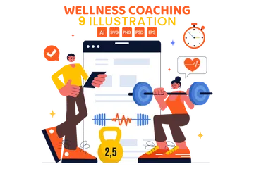 Personalized Wellness Coaching Illustration Pack