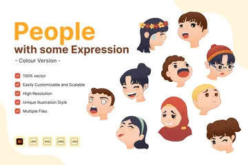 Personas con cierta expresión Paquete de Ilustraciones