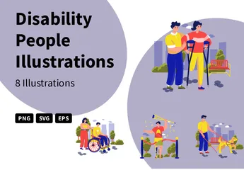 Personas con discapacidad Paquete de Ilustraciones