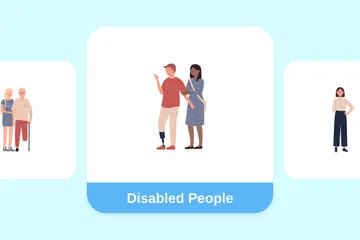 Personas discapacitadas Paquete de Ilustraciones