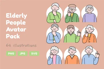 Personas de edad avanzada Paquete de Ilustraciones