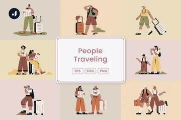 Gente que viaja Paquete de Ilustraciones
