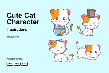 Personnage de chat mignon Pack d'Illustrations