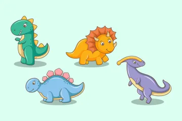 Personnage mignon de dinosaure Pack d'Illustrations