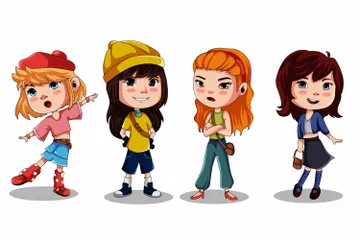 Personnage de petite fille Pack d'Illustrations