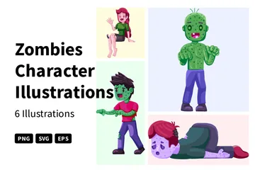 Caractère de zombies Pack d'Illustrations