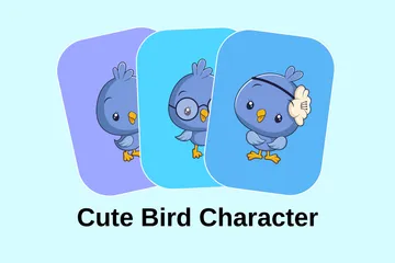 Personnage d'oiseau mignon Pack d'Illustrations