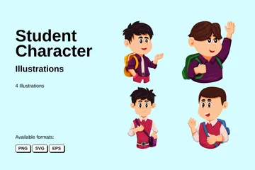 Caractère étudiant Pack d'Illustrations