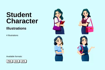 Caractère étudiant Pack d'Illustrations