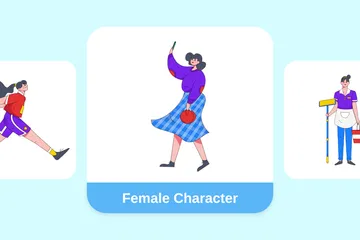 Personnage féminin Pack d'Illustrations