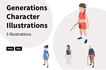 Caractère des générations Illustration Pack