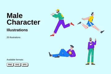 Personnage masculin Pack d'Illustrations