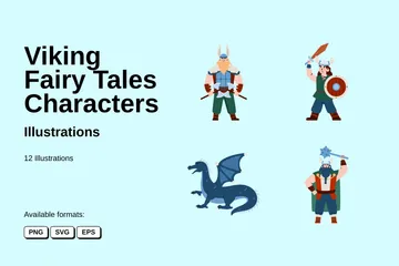 Personnages de contes de fées vikings Pack d'Illustrations