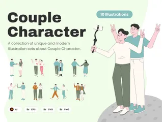 Personnages en couple Pack d'Illustrations