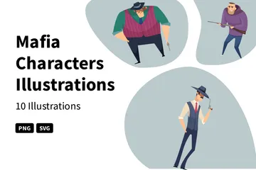 Personnages mafieux Pack d'Illustrations