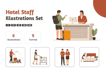 Personnel d'hôtel Pack d'Illustrations