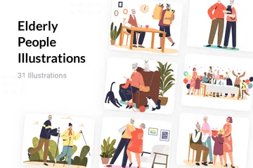 Personnes âgées Pack d'Illustrations