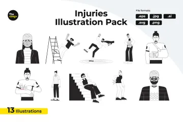 Personnes blessées Pack d'Illustrations