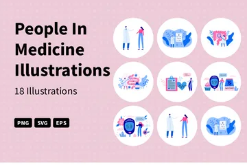 Les gens en médecine Pack d'Illustrations