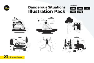 Personnes en situation dangereuse Pack d'Illustrations