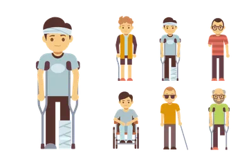 Personnes handicapées Illustration Pack