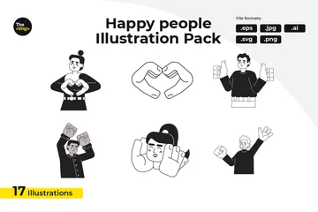 Personnes positives Pack d'Illustrations