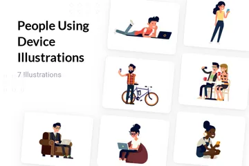 Personnes utilisant l'appareil Pack d'Illustrations