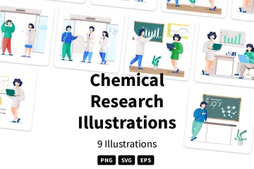 Pesquisa Química Pacote de Ilustrações