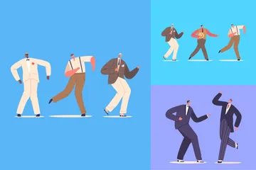 Dança Pessoas Pacote de Ilustrações