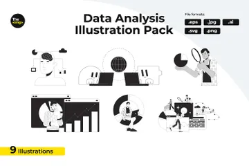 Pessoas de análise de dados Pacote de Ilustrações