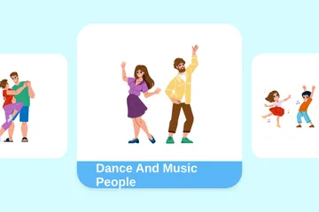 Pessoas de dança e música Pacote de Ilustrações