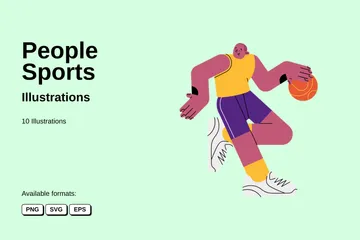 Pessoas Esportes Pacote de Ilustrações