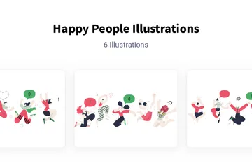 Pessoas felizes Pacote de Ilustrações