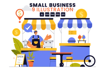 Petite entreprise Illustration Pack