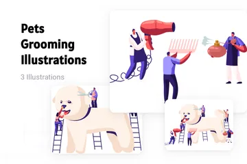 Pets Grooming Illustration Pack